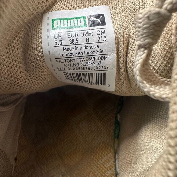 Puma Suede Classic XXI Sneakers Women's Size 8 Tan Skater Grunge Goth Activewear - Picture 8 of 8